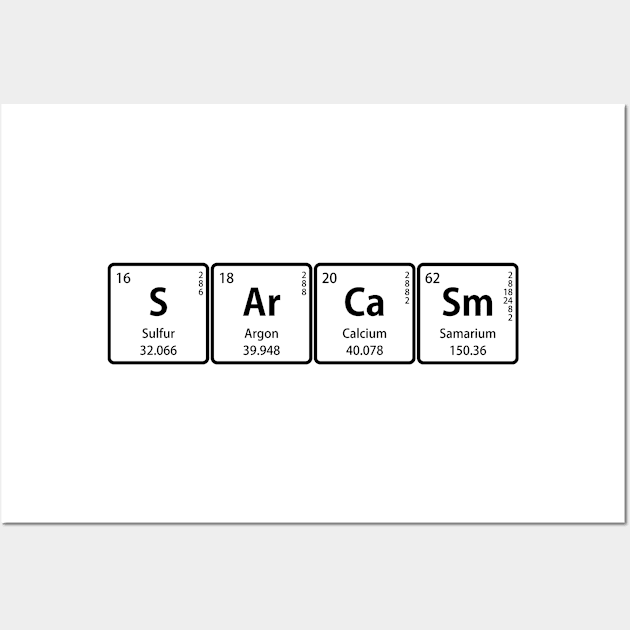 SArCaSm With Periodic Table Element Symbols Wall Art by sciencenotes